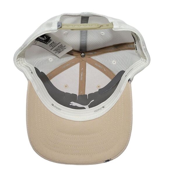 Puma Golf Hat Men Snapback Mesh Back Pineapple Adjustable Unisex Adult Tan NWOT - Picture 8 of 13